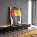 Quadro Decorativo Rosto Abstrato - Forma e Cores Contemporâneas em ambiente decorado - quadros decorativos para sala