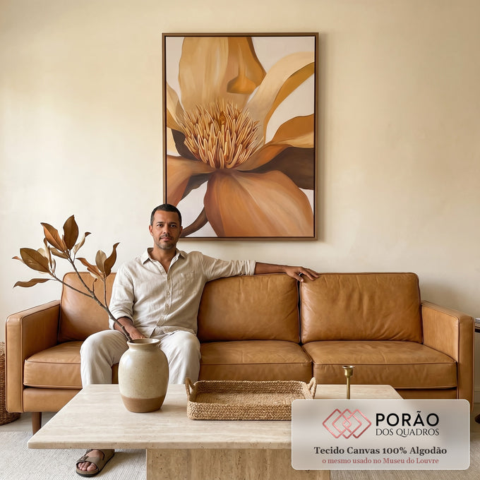 Quadro Decorativo Flor Nórdica: Elegância Única em sala de estar moderna - quadros decorativos para sala