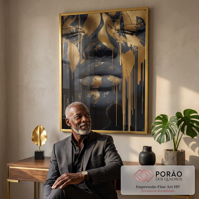 Quadro Decorativo Oro e Serenidade em escritorio moderno - quadros decorativos para sala