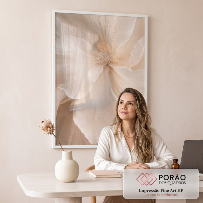 Quadro Decorativo Floral Elegante em escritorio moderno - quadros decorativos para sala