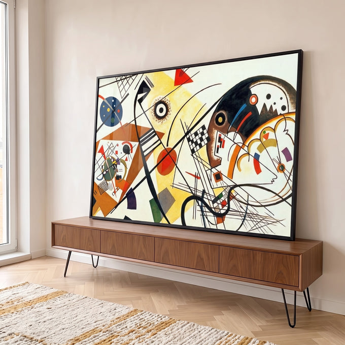 Quadro Decorativo - Energia Minimalista Vibrante em ambiente decorado - quadros decorativos para sala