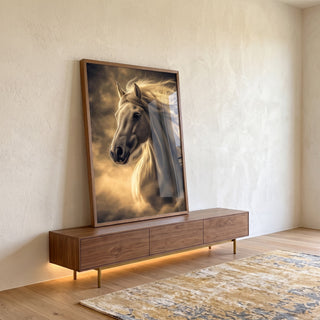 Quadro Decorativo A Fluidez Do Cavalo em ambiente decorado - quadros decorativos para sala