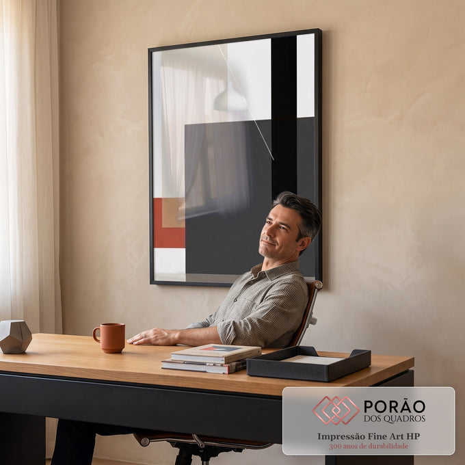 Quadro Decorativo: Eloquente Exploração Abstrata em escritorio moderno - quadros decorativos para sala