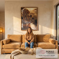 Quadro Decorativo Leão Jovem em Majestade em sala de estar moderna - quadros decorativos para sala