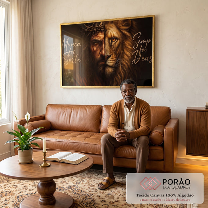 Quadro Decorativo: Força e Sabedoria em sala de estar moderna - quadros decorativos para sala