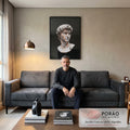 Quadro Decorativo Beleza Grega em sala de estar moderna - quadros decorativos para sala