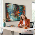 Quadro Decorativo Explosão de Cores Abstratas em escritorio moderno - quadros decorativos para sala