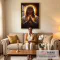 Quadro Decorativo A Oração de Cristo em Luz Divina em sala de estar moderna - quadros decorativos para sala