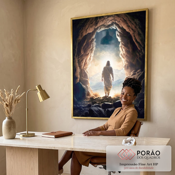 Quadro Decorativo: Luz Espiritual - Caminho de Fé em escritorio moderno - quadros decorativos para sala