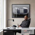 Quadro Decorativo Exclusivo Porsche 911 - Sinônimo de Luxo em escritorio moderno - quadros decorativos para sala