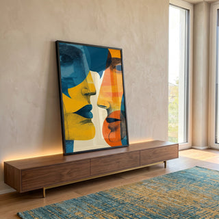 Quadro Decorativo Conexão Vibrante em ambiente decorado - quadros decorativos para sala