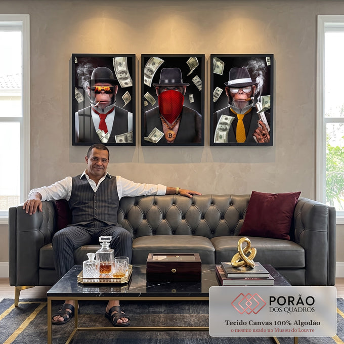 Quadro Decorativo: Essência do Poder e Humor em Cores em sala de estar moderna - quadros decorativos para sala