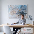 Quadro Decorativo Abstração Celestial - Inspire-se! em escritorio moderno - quadros decorativos para sala