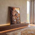Quadro Decorativo Família de Leões: União e Força em ambiente decorado - quadros decorativos para sala
