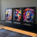 Quadro Decorativo Foco, Execução e Disciplina Colorido em ambiente decorado - quadros decorativos para sala