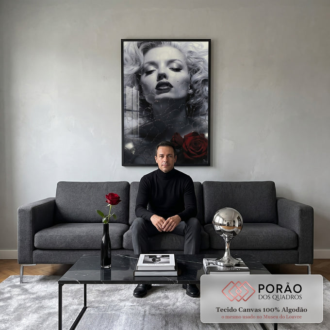 Quadro Decorativo Marilyn 07 - Elegância e Estilo para Sua Parede em sala de estar moderna - quadros decorativos para sala