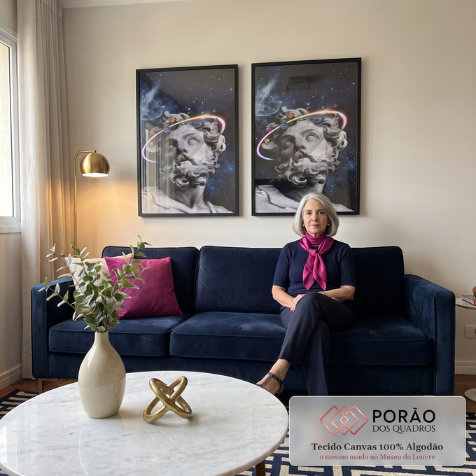 Quadro Decorativo: Bustos Clássicos - Transforme seu Espaço em sala de estar moderna - quadros decorativos para sala