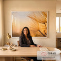 Quadro Decorativo Flores Serenas em escritorio moderno - quadros decorativos para sala