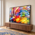 Quadro Decorativo Vibrante: Explosão de Cores Dançantes em ambiente decorado - quadros decorativos para sala