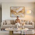 Quadro Decorativo Elegância Serene em sala de estar moderna - quadros decorativos para sala