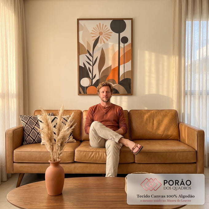 Quadro Decorativo Boho 01 - Sofisticação e Estilo para Sua Decoração em sala de estar moderna - quadros decorativos para sala