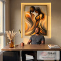 Quadro Decorativo Conexão Abstrata em Cores em escritorio moderno - quadros decorativos para sala