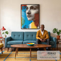 Quadro Decorativo Reflexo Monocromático Vibrante em sala de estar moderna - quadros decorativos para sala