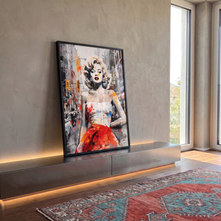 Quadro Decorativo: Marilyn Monroe, a Essência de NY em ambiente decorado - quadros decorativos para sala
