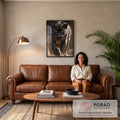 Quadro Decorativo Onça Negra Majestosa em sala de estar moderna - quadros decorativos para sala