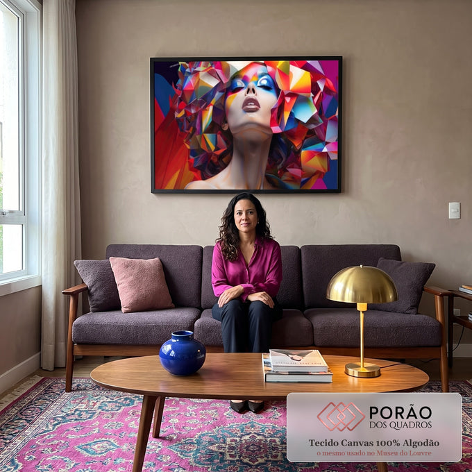 Quadro Decorativo: Renascer em Cores Deslumbrantes em sala de estar moderna - quadros decorativos para sala