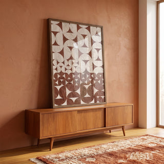 Quadro Decorativo Abstração Geométrica - Elegância Minimalista em ambiente decorado - quadros decorativos para sala