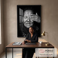 Quadro Decorativo Sabedoria em Preto e Branco em escritorio moderno - quadros decorativos para sala