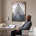 Quadro Decorativo Exclusivo: Ponte Urbana e Reflexões em escritorio moderno - quadros decorativos para sala