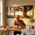 Quadro Decorativo: Pôr do Sol Rústico, Encanto Natural em escritorio moderno - quadros decorativos para sala