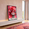 Quadro Decorativo Mulher com Flores em ambiente decorado - quadros decorativos para sala