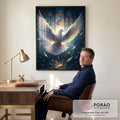 Quadro Decorativo Pomba da Liberdade Celestial em escritorio moderno - quadros decorativos para sala
