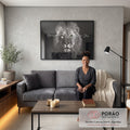 Quadro Decorativo Olhar do Rei: Majestade Animal em Sua Sala em sala de estar moderna - quadros decorativos para sala