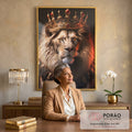 Quadro Decorativo Majestoso Rei da Selva - Exclusividade em escritorio moderno - quadros decorativos para sala