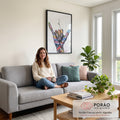 Quadro Decorativo: Silhueta do Paraíso ao Entardecer em sala de estar moderna - quadros decorativos para sala