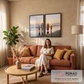Foto Personalizada 2 Telas em sala de estar moderna - quadros decorativos para sala