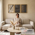 Quadro Decorativo Deslumbre Dourado Luxo e Sofisticação em sala de estar moderna - quadros decorativos para sala