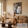 Quadro Decorativo Leões Estilizados Modernos em sala de estar moderna - quadros decorativos para sala