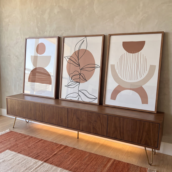 Quadro Decorativo: Oasis Terroso - Arte que Inspira Serenidade em ambiente decorado - quadros decorativos para sala