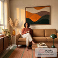 Quadro Decorativo Ondas da Natureza em sala de estar moderna - quadros decorativos para sala