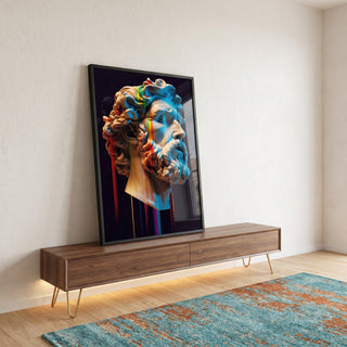 Quadro Decorativo Mitologia Grega - Elegância e Cultura para sua Parede em ambiente decorado - quadros decorativos para sala