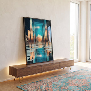 Quadro Decorativo Portais Cósmicos em ambiente decorado - quadros decorativos para sala