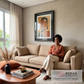 Quadro Decorativo Abstrato Humano - Conexões Visuais em sala de estar moderna - quadros decorativos para sala