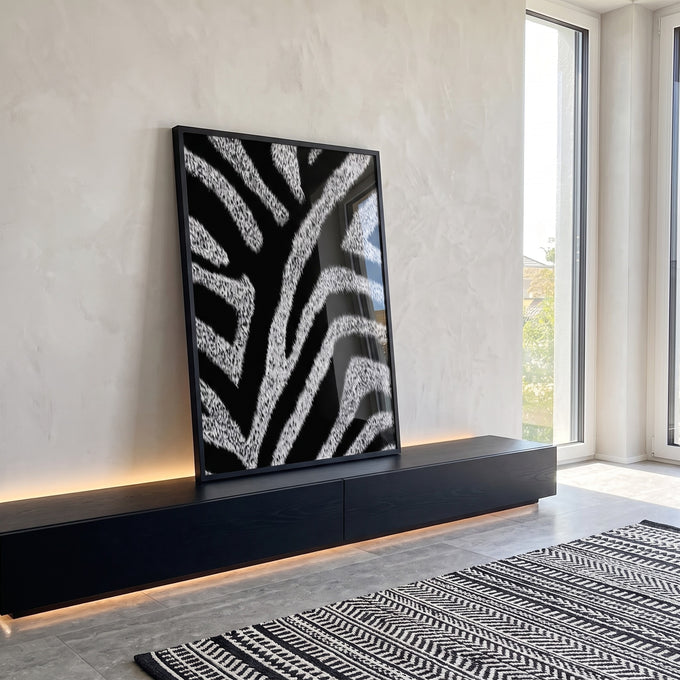 Quadro Decorativo Zebra Elegante em ambiente decorado - quadros decorativos para sala