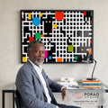 Quadro Decorativo Abstrato Vibrante em escritorio moderno - quadros decorativos para sala