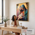Quadro Decorativo Família Divina Geométrico - Estilo Sofisticado para Sua Casa em escritorio moderno - quadros decorativos para sala